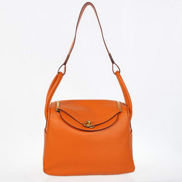 H1057 Hermes Lindy 30CM Havanne Borse 1057 di cuoio arancione Gol